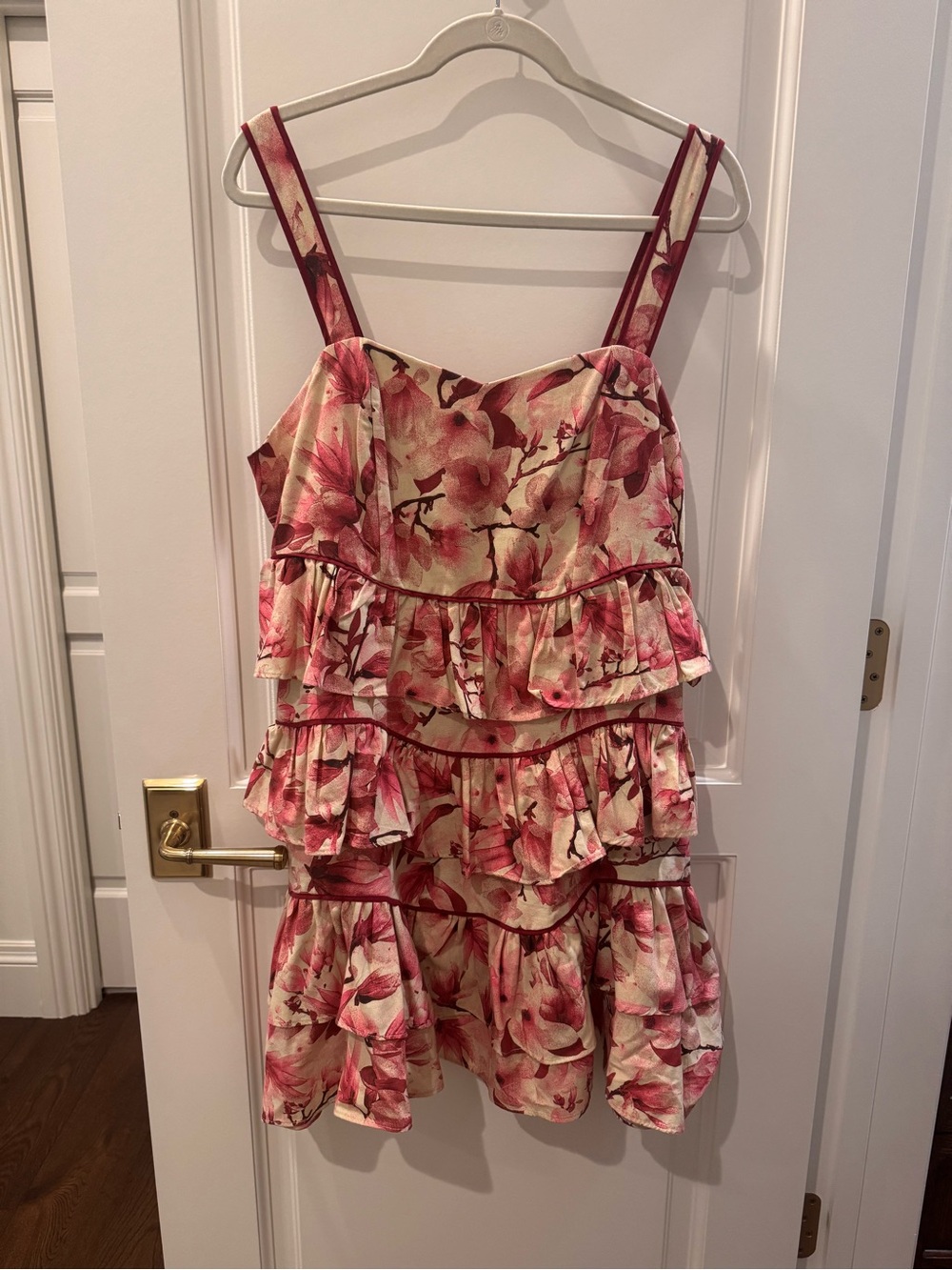 Floral Pink Tiered Midi Sundress